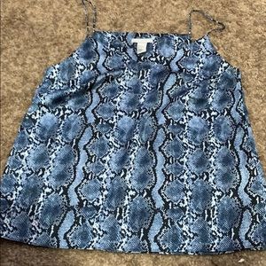 Blue snake print camisole